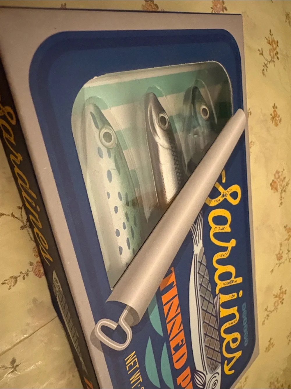 Sardines Tinned Pen Set - Blue Decorative Desk Pens (3-Pack)
